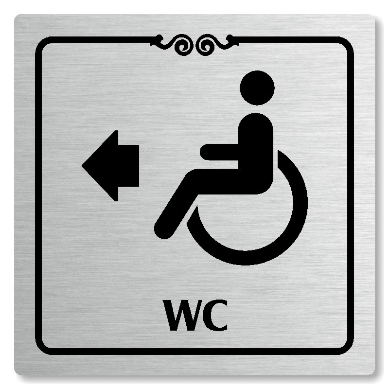 WC invalidé vlevo, 148x148mm, stříbrná, Texas